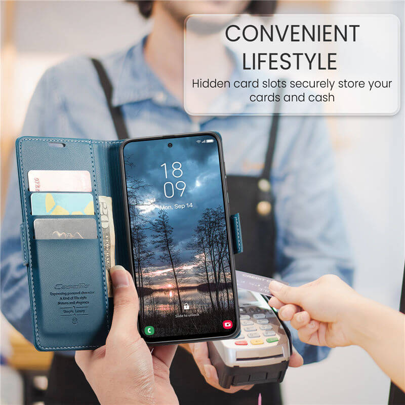 CaseMe Samsung Galaxy S25 Edge Wallet RFID Blocking Case