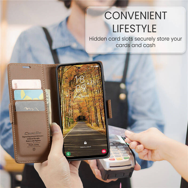 CaseMe Samsung Galaxy S25 Edge Wallet RFID Blocking Case
