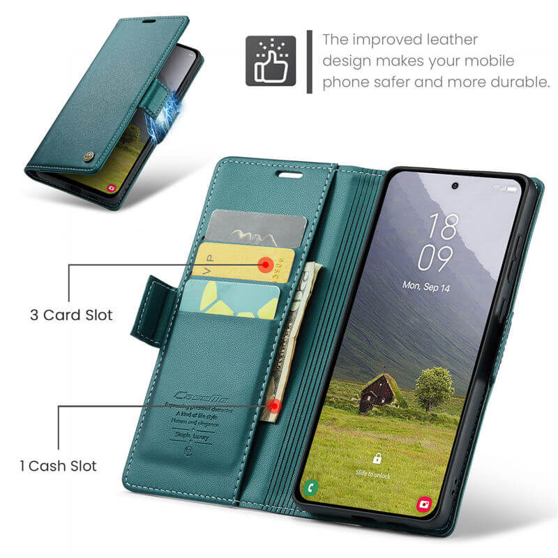 CaseMe Samsung Galaxy S25 Edge Wallet RFID Blocking Case