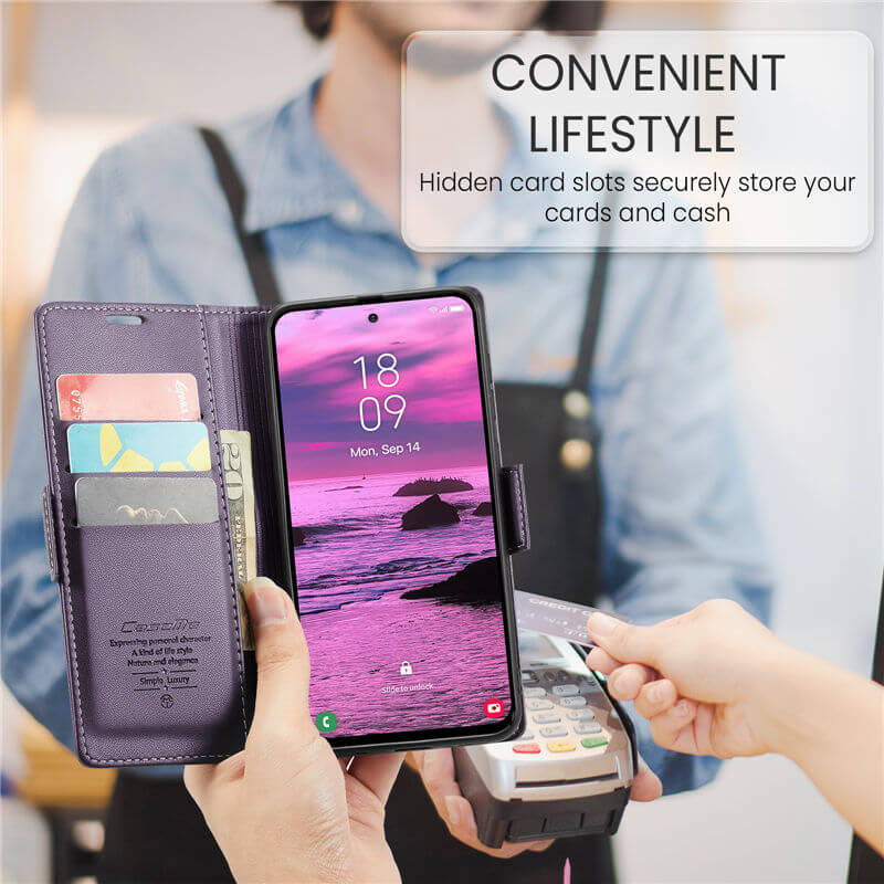 CaseMe Samsung Galaxy S25 Edge Wallet RFID Blocking Case