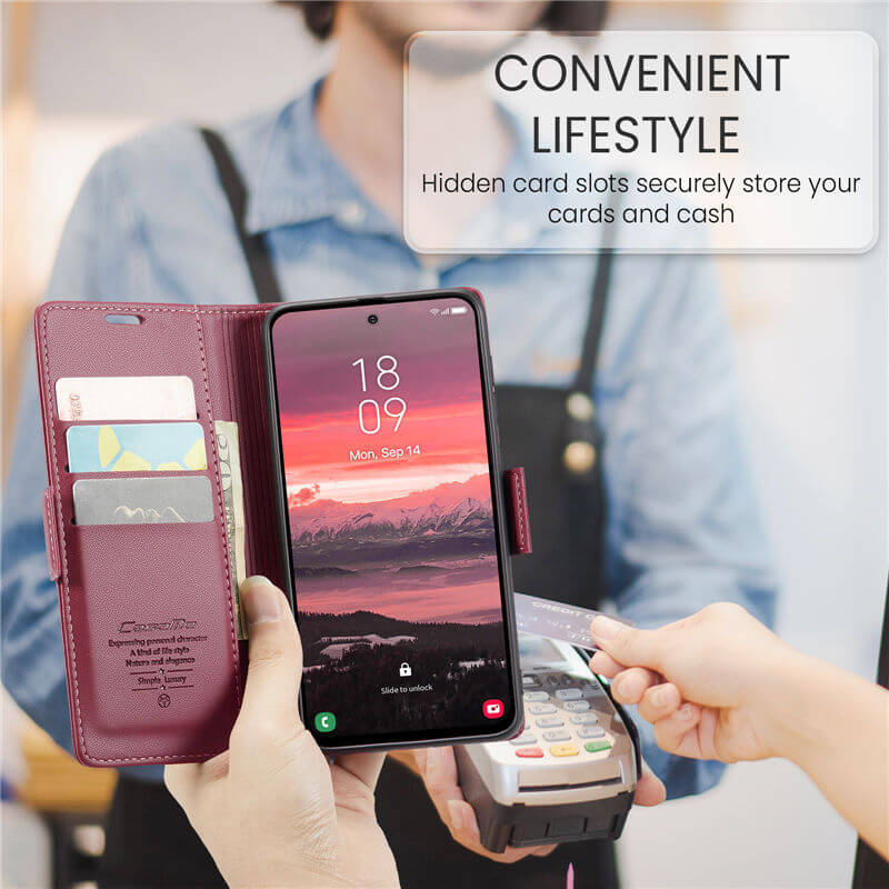 CaseMe Samsung Galaxy S25 Edge Wallet RFID Blocking Case