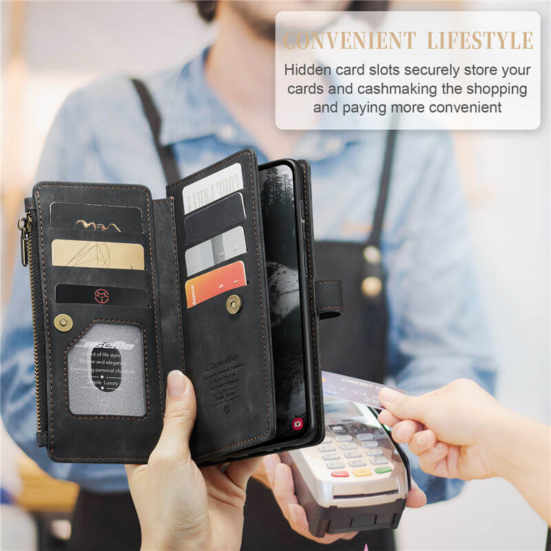 CaseMe Samsung Galaxy S25 Edge Wallet Case with Wrist Strap