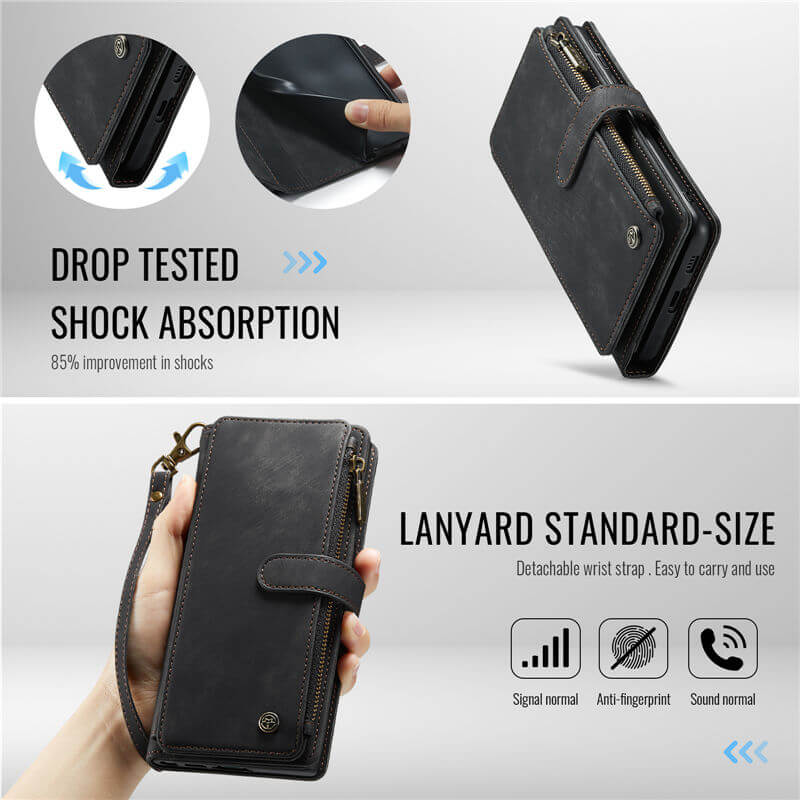CaseMe Samsung Galaxy S25 Edge Wallet Case with Wrist Strap