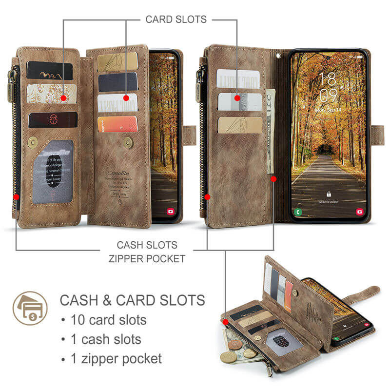 CaseMe Samsung Galaxy S25 Edge Wallet Case with Wrist Strap