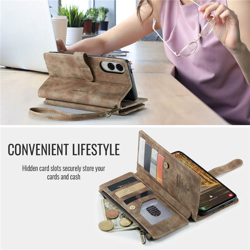 CaseMe Samsung Galaxy S25 Edge Wallet Case with Wrist Strap