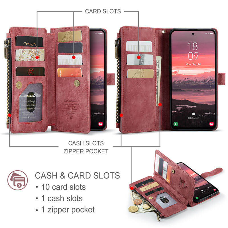 CaseMe Samsung Galaxy S25 Edge Wallet Case with Wrist Strap