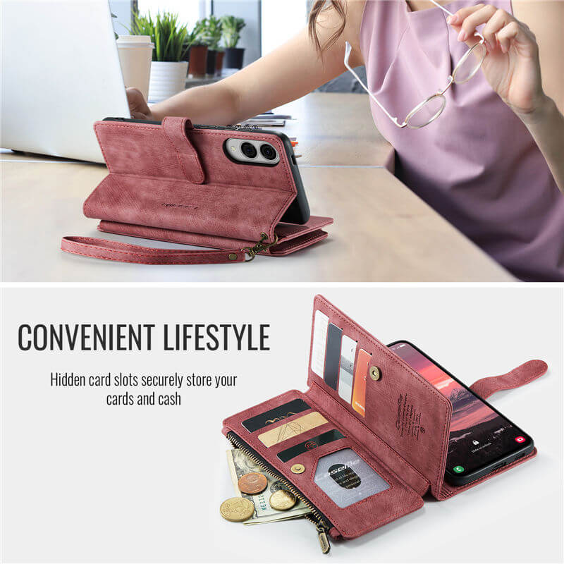 CaseMe Samsung Galaxy S25 Edge Wallet Case with Wrist Strap