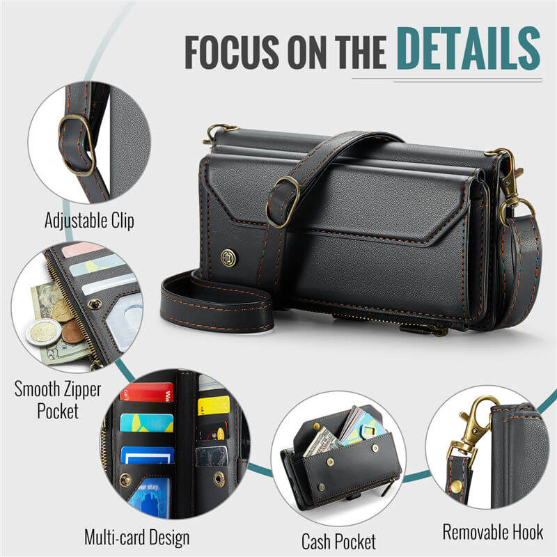CaseMe Samsung Galaxy S25 Edge Wallet RFID Blocking Crossbody Phone Case