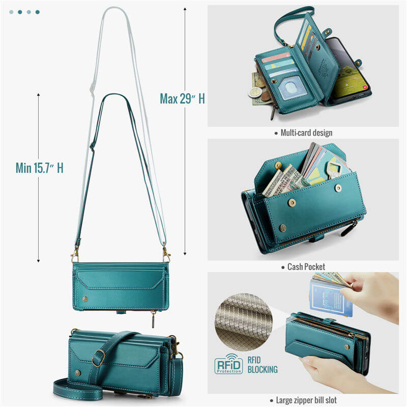 CaseMe Samsung Galaxy S25 Edge Wallet RFID Blocking Crossbody Phone Case