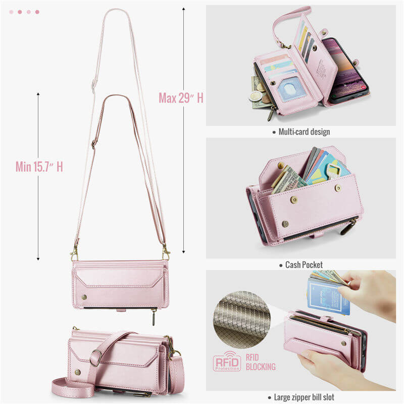 CaseMe Samsung Galaxy S25 Edge Wallet RFID Blocking Crossbody Phone Case