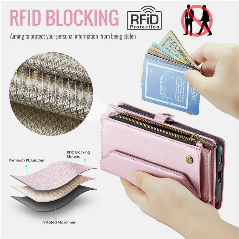 CaseMe Samsung Galaxy S25 Edge Wallet RFID Blocking Crossbody Phone Case