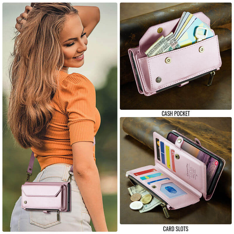 CaseMe Samsung Galaxy S25 Edge Wallet RFID Blocking Crossbody Phone Case