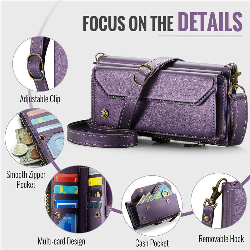 CaseMe Samsung Galaxy S25 Edge Wallet RFID Blocking Crossbody Phone Case