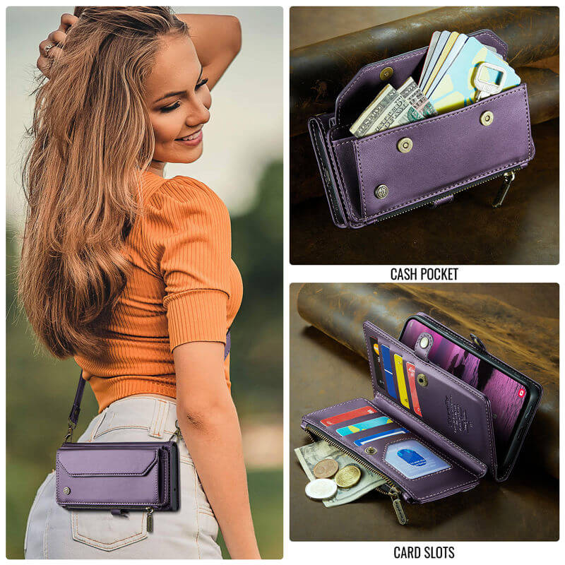 CaseMe Samsung Galaxy S25 Edge Wallet RFID Blocking Crossbody Phone Case