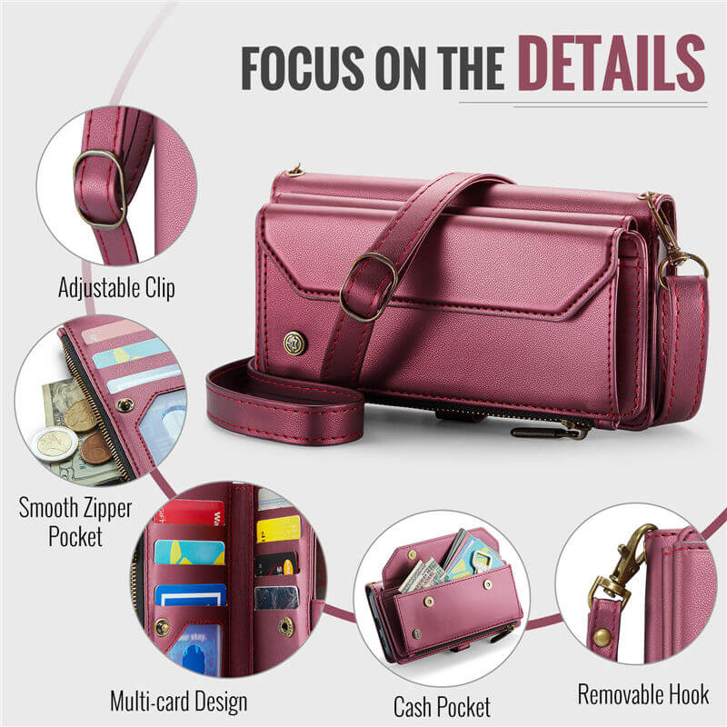 CaseMe Samsung Galaxy S25 Edge Wallet RFID Blocking Crossbody Phone Case