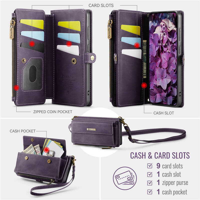 CaseMe Samsung Galaxy S25 Edge Crossbody Wallet Case
