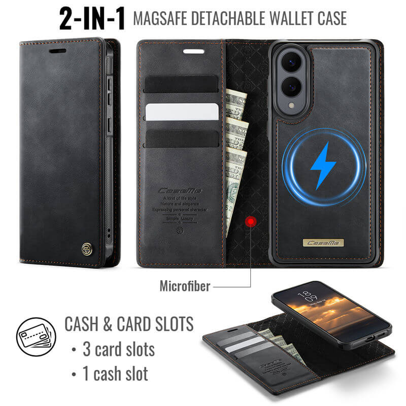 CaseMe Samsung Galaxy S25 Edge 2-in-1 Magnetic Wallet Case