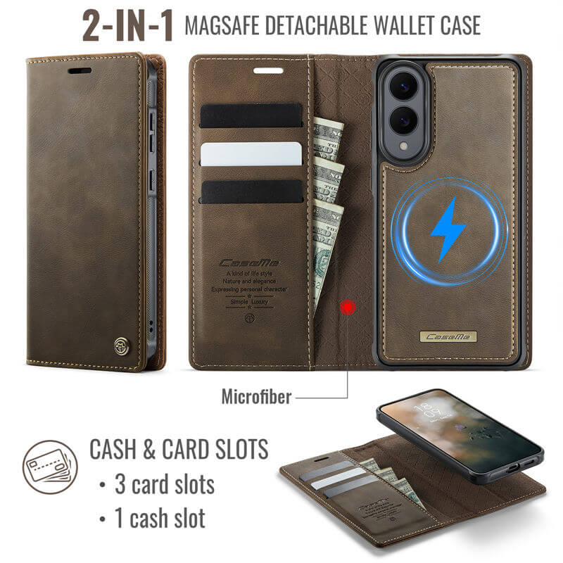 CaseMe Samsung Galaxy S25 Edge 2-in-1 Magnetic Wallet Case