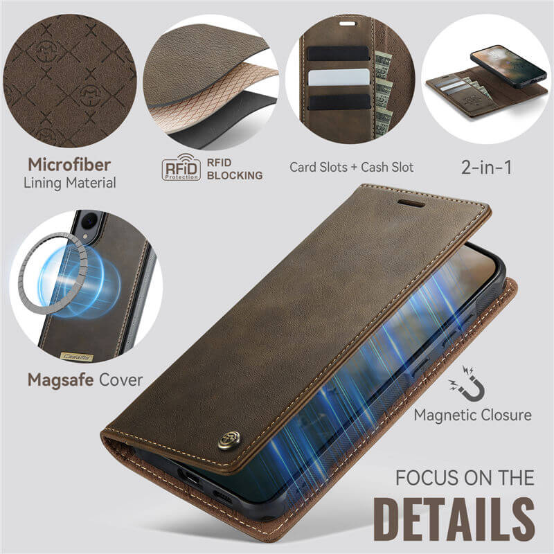 CaseMe Samsung Galaxy S25 Edge 2-in-1 Magnetic Wallet Case