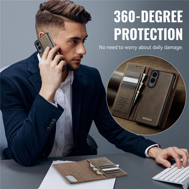 CaseMe Samsung Galaxy S25 Edge 2-in-1 Magnetic Wallet Case