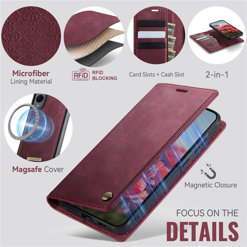 CaseMe Samsung Galaxy S25 Edge 2-in-1 Magnetic Wallet Case