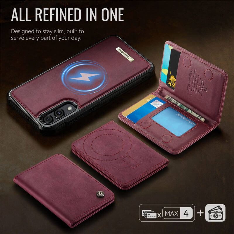 CaseMe Samsung Galaxy S25 Edge 2-in-1 Detachable Magnetic Wallet Case