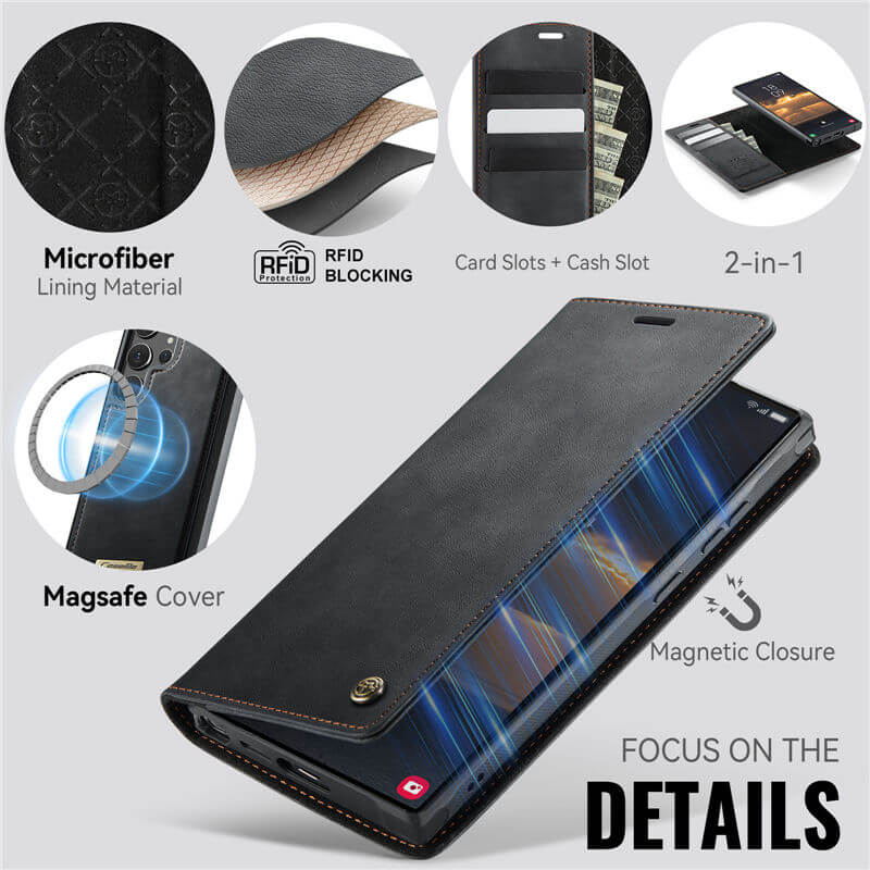 CaseMe Samsung Galaxy S25 Ultra 2-in-1 Magnetic Wallet Case