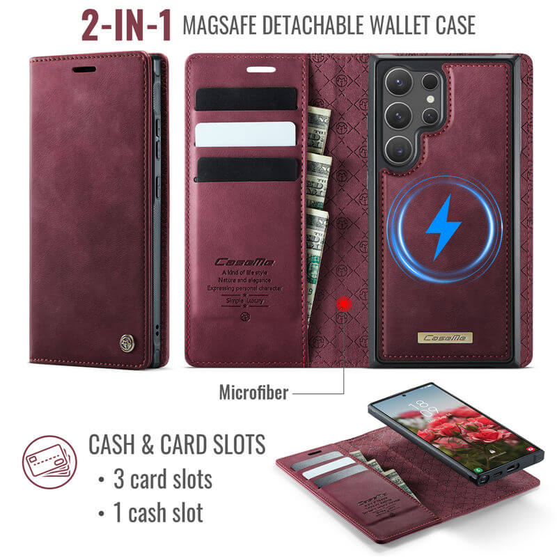CaseMe Samsung Galaxy S25 Ultra 2-in-1 Magnetic Wallet Case