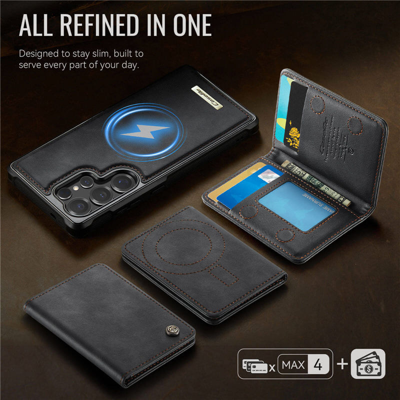 CaseMe Samsung Galaxy S25 Ultra 2-in-1 Detachable Magnetic Wallet Case