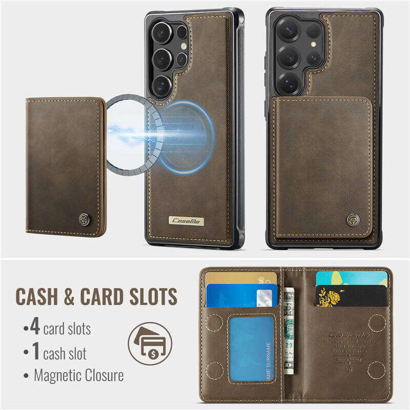 CaseMe Samsung Galaxy S25 Ultra 2-in-1 Detachable Magnetic Wallet Case