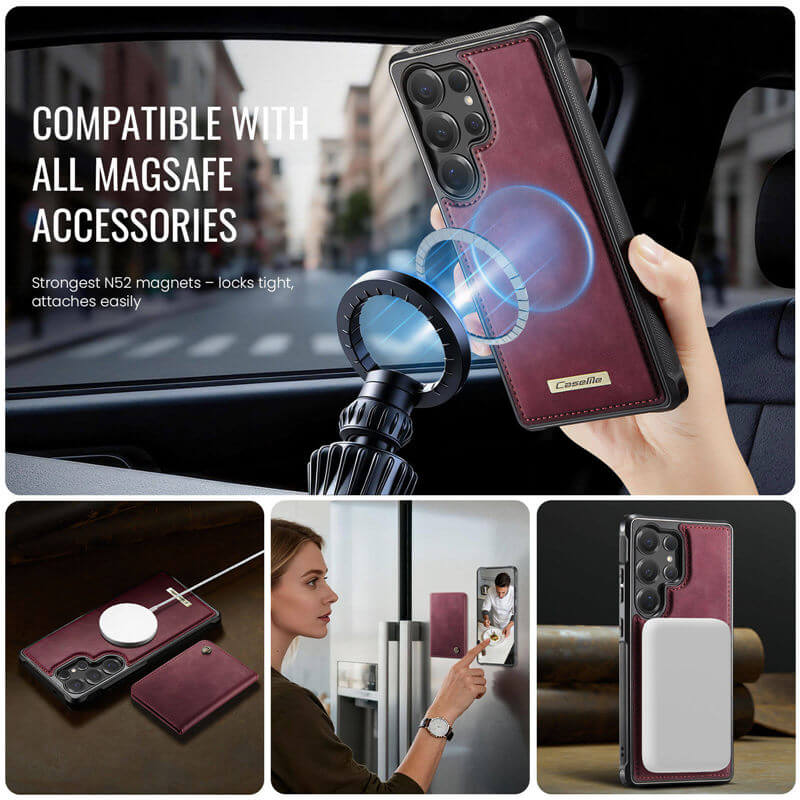 CaseMe Samsung Galaxy S25 Ultra 2-in-1 Detachable Magnetic Wallet Case