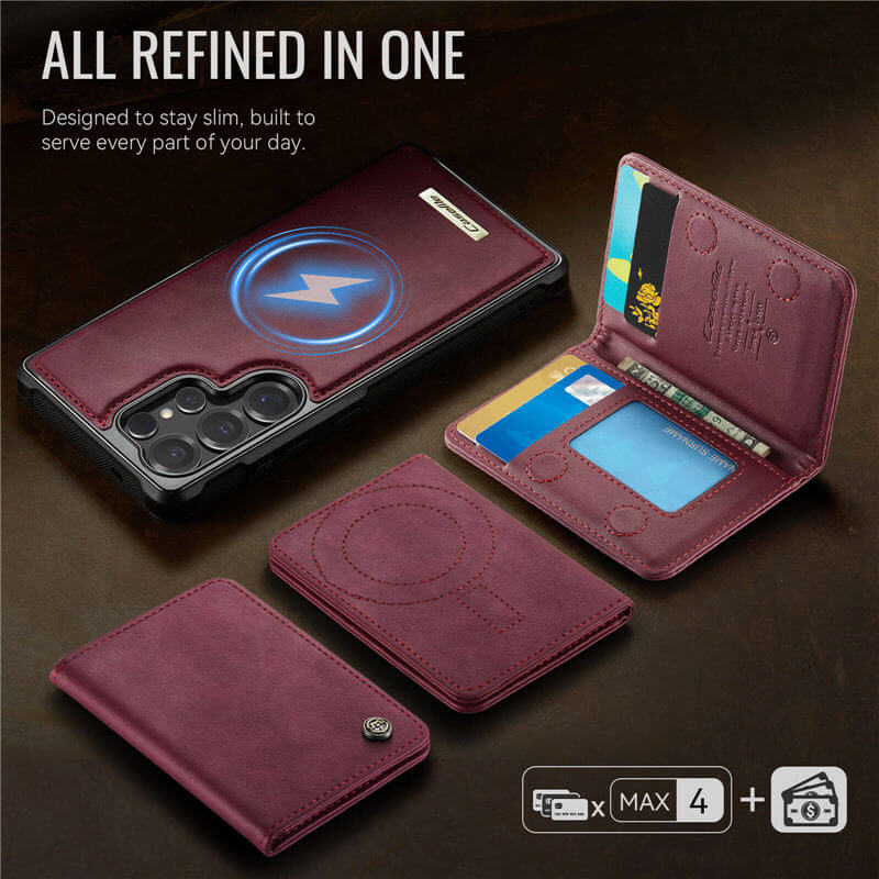 CaseMe Samsung Galaxy S25 Ultra 2-in-1 Detachable Magnetic Wallet Case