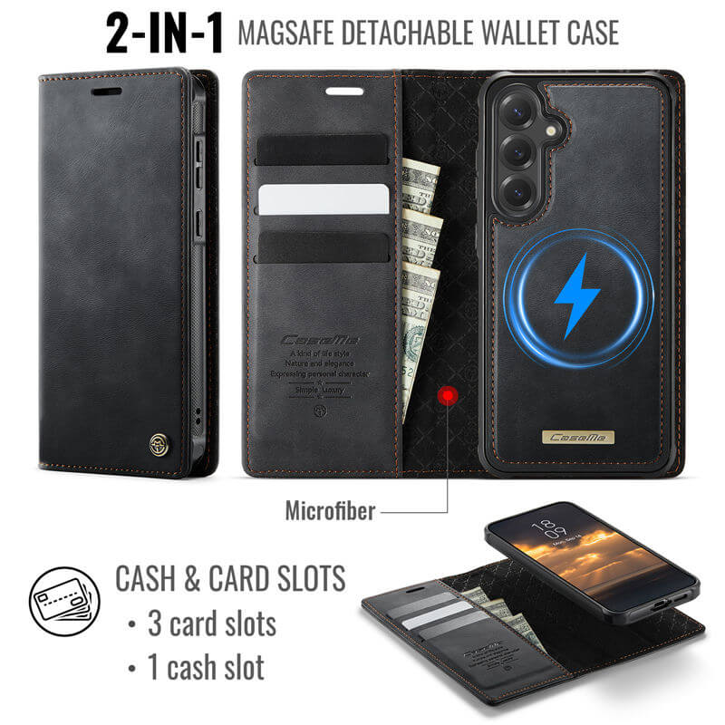 CaseMe Samsung Galaxy S24 2-in-1 Magnetic Wallet Case
