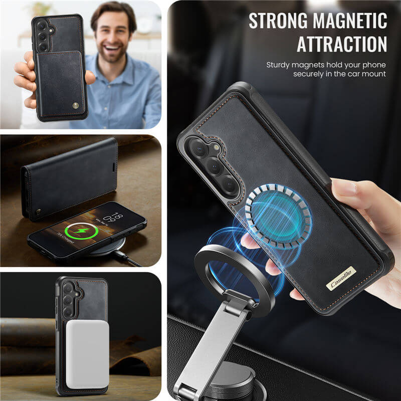 CaseMe Samsung Galaxy S24 2-in-1 Magnetic Wallet Case