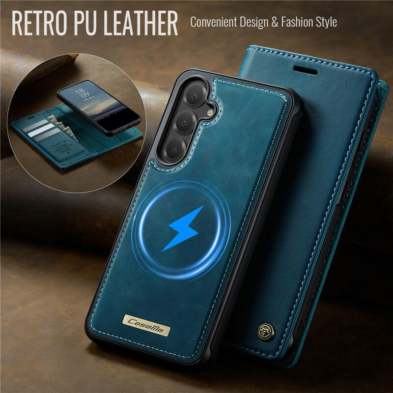 CaseMe Samsung Galaxy S25 Plus 2-in-1 Magnetic Wallet Case