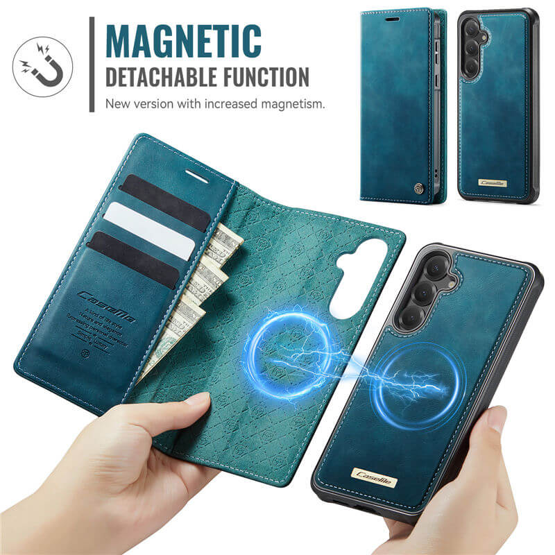 CaseMe Samsung Galaxy S25 Plus 2-in-1 Magnetic Wallet Case