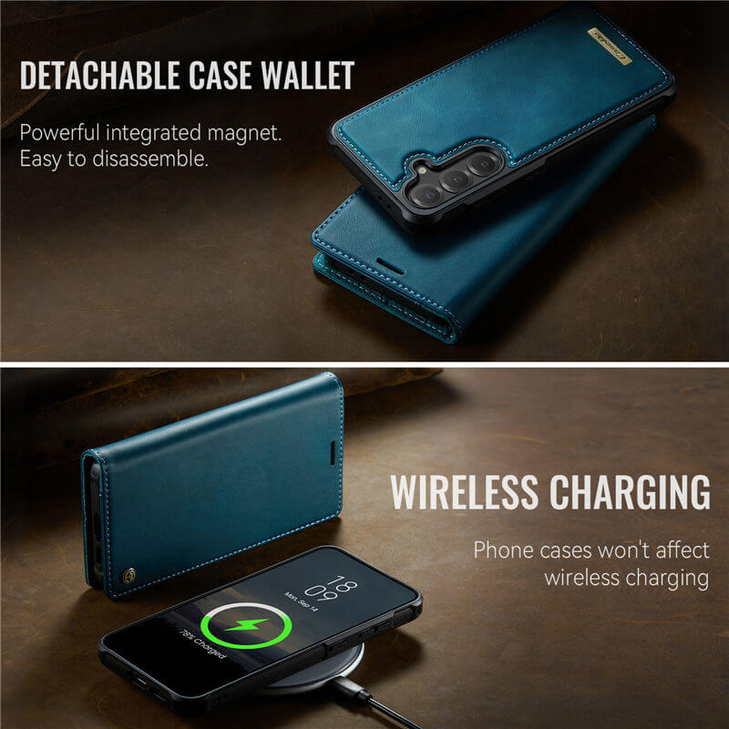 CaseMe Samsung Galaxy S25 Plus 2-in-1 Magnetic Wallet Case