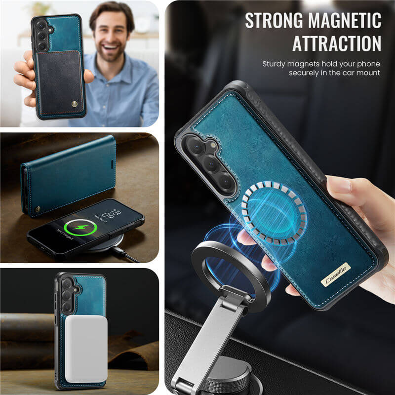 CaseMe Samsung Galaxy S25 Plus 2-in-1 Magnetic Wallet Case