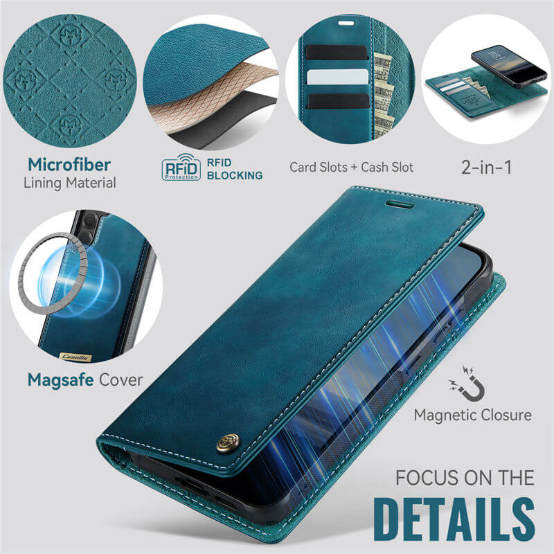 CaseMe Samsung Galaxy S25 Plus 2-in-1 Magnetic Wallet Case