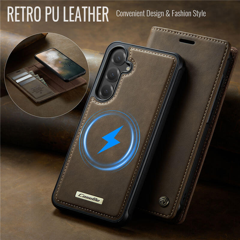 CaseMe Samsung Galaxy S25 2-in-1 Magnetic Wallet Case