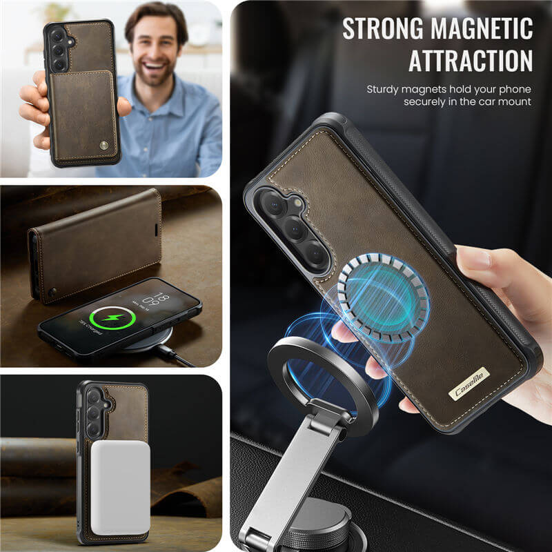 CaseMe Samsung Galaxy S25 2-in-1 Magnetic Wallet Case