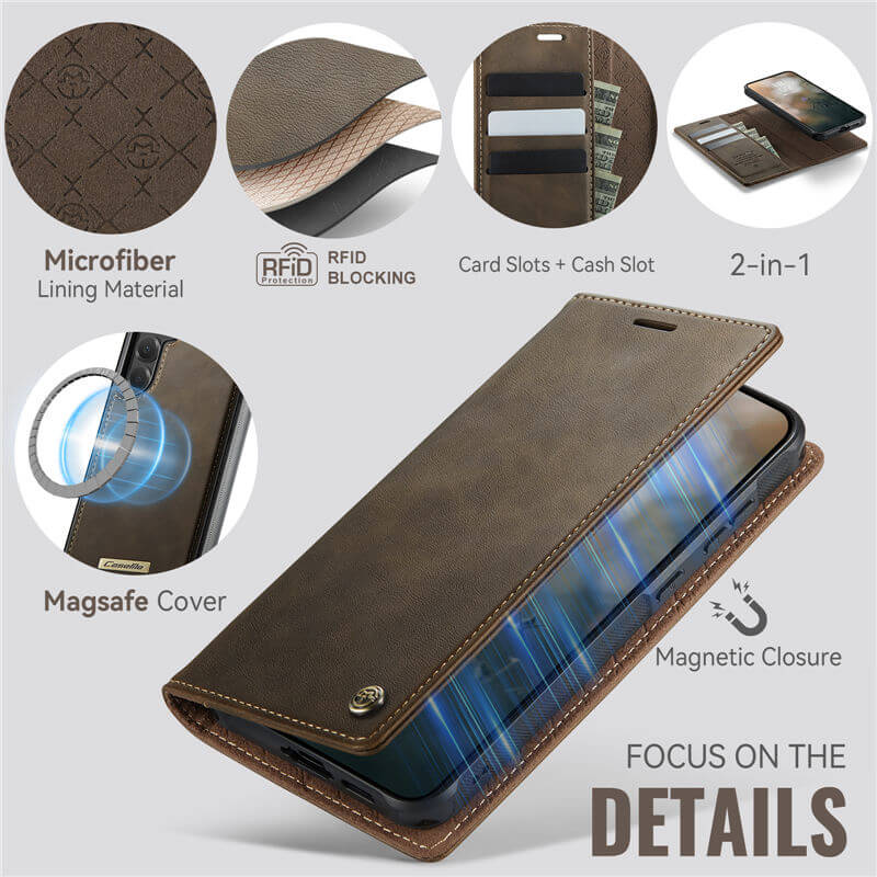 CaseMe Samsung Galaxy S25 2-in-1 Magnetic Wallet Case