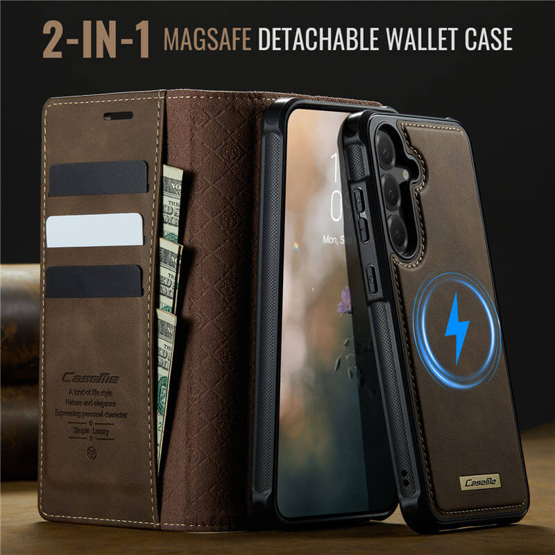 CaseMe Samsung Galaxy S25 2-in-1 Magnetic Wallet Case