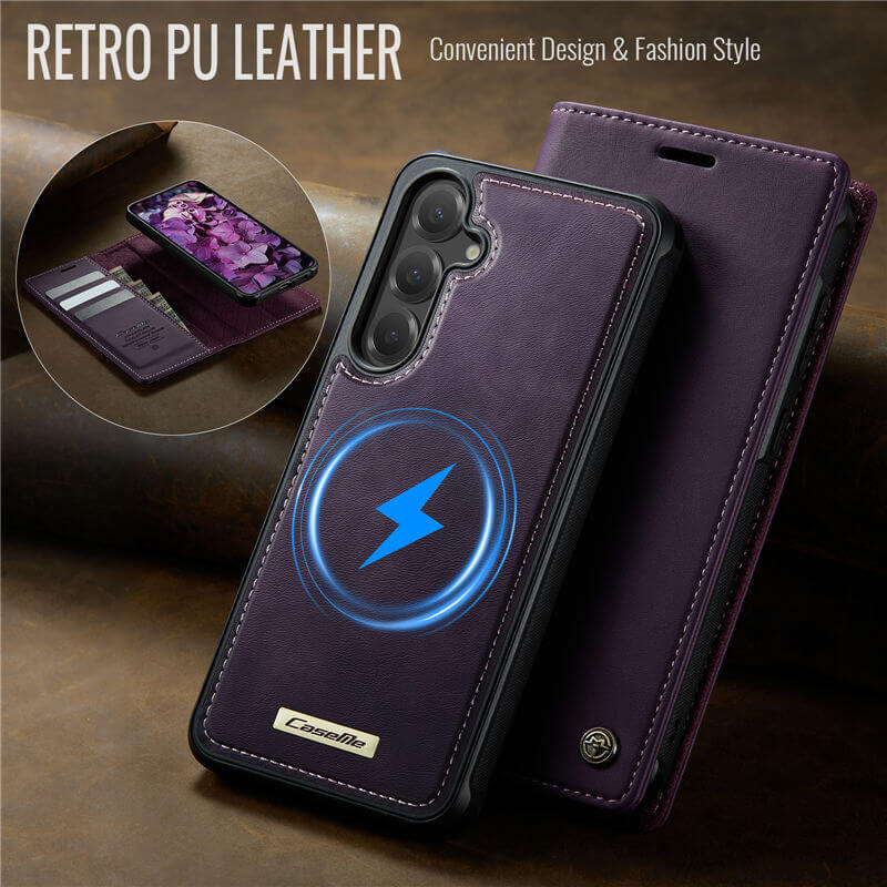 CaseMe Samsung Galaxy S24 FE 2-in-1 Magnetic Wallet Case