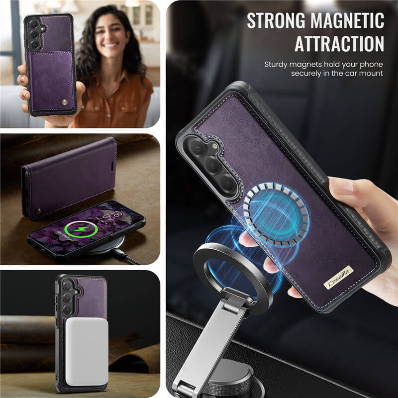 CaseMe Samsung Galaxy S24 FE 2-in-1 Magnetic Wallet Case