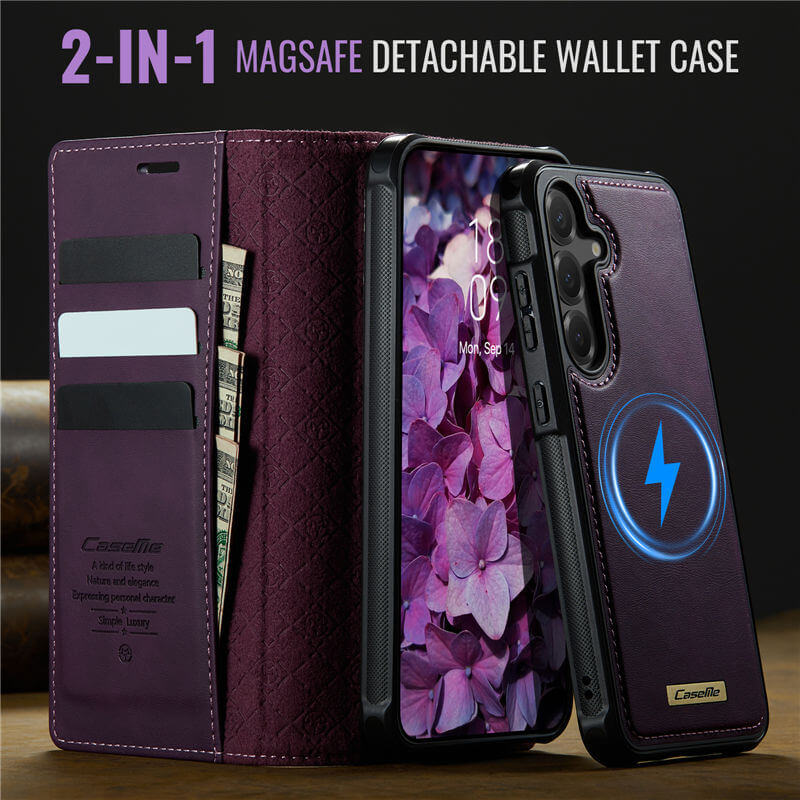 CaseMe Samsung Galaxy S24 FE 2-in-1 Magnetic Wallet Case
