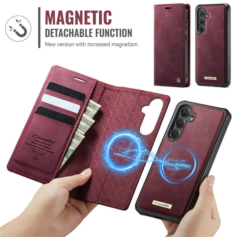 CaseMe Samsung Galaxy S25 Plus 2-in-1 Magnetic Wallet Case