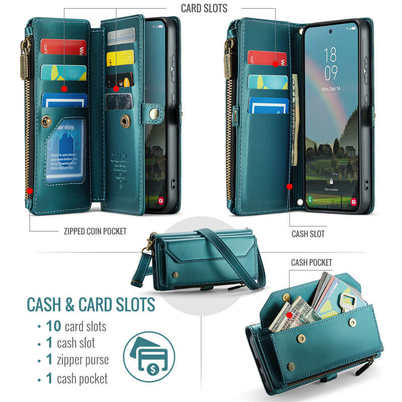 CaseMe Samsung Galaxy S26 Plus Wallet RFID Blocking Crossbody Phone Case