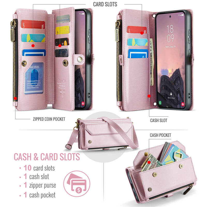 CaseMe Samsung Galaxy S26 Plus Wallet RFID Blocking Crossbody Phone Case