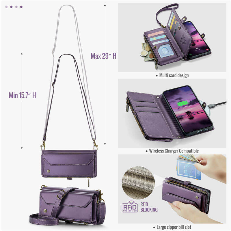 CaseMe Samsung Galaxy S26 Plus Wallet RFID Blocking Crossbody Phone Case